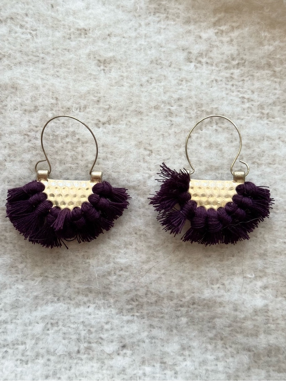 Ink + Alloy Fringe Crescent Fan Hoop Earrings
